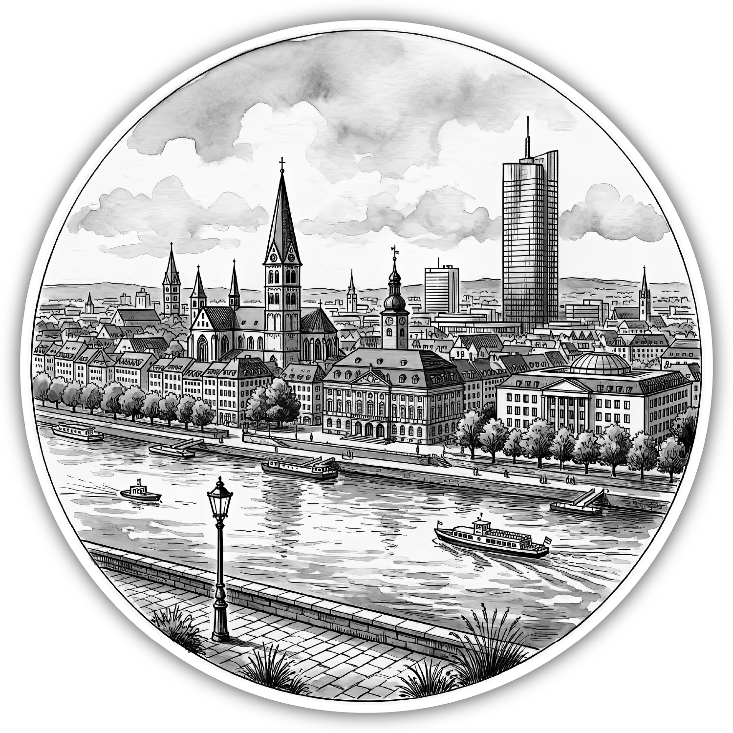 Stilisierte Deutschland Skylines Wandtattoos  Modellnummer 007320  