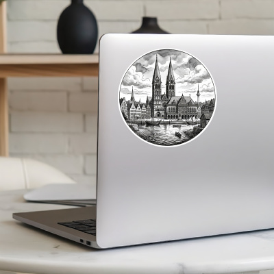 Stilisierte Bremen Skyline Aufkleber - Ansicht 8