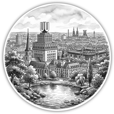 Stilisierte Dortmund Skyline Aufkleber