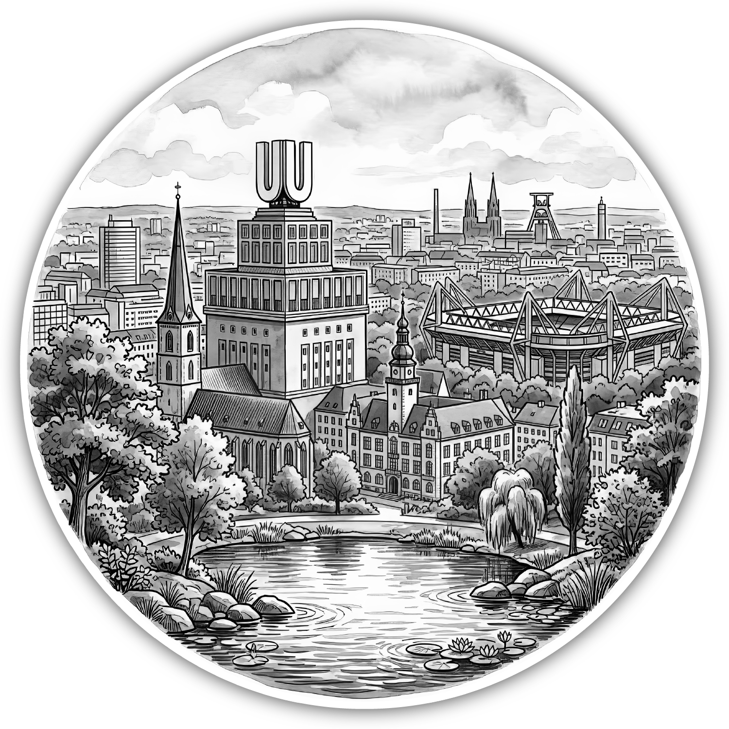 Stilisierte Deutschland Skylines Wandtattoos  Modellnummer 007322  