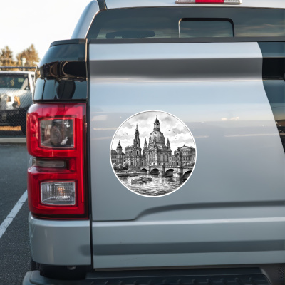 Stilisierte Dresden Skyline Aufkleber - Ansicht 2