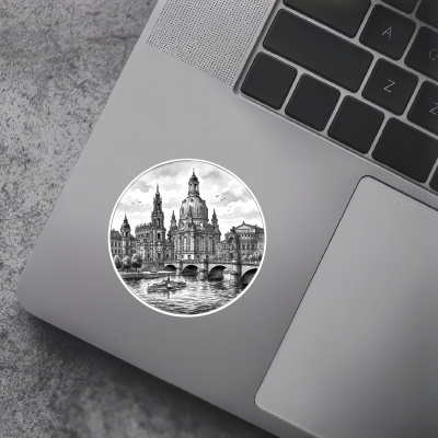 Stilisierte Dresden Skyline Aufkleber - Ansicht 5