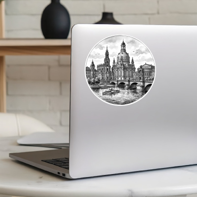 Stilisierte Dresden Skyline Aufkleber - Ansicht 8