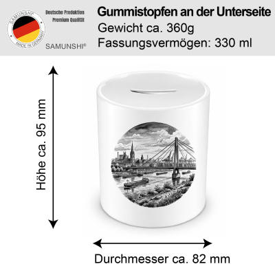 Spardose mit dem Motiv Stilisierte Duisburg Skyline - Ansicht 2