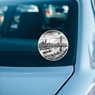 Stilisierte Duisburg Skyline Aufkleber - Ansicht 3