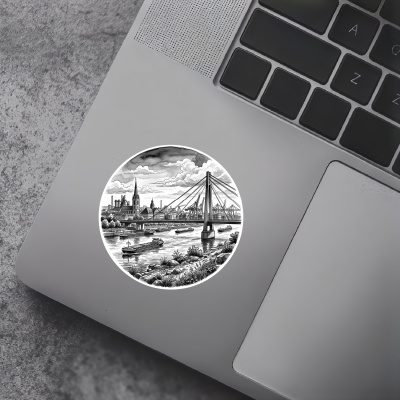 Stilisierte Duisburg Skyline Aufkleber - Ansicht 5