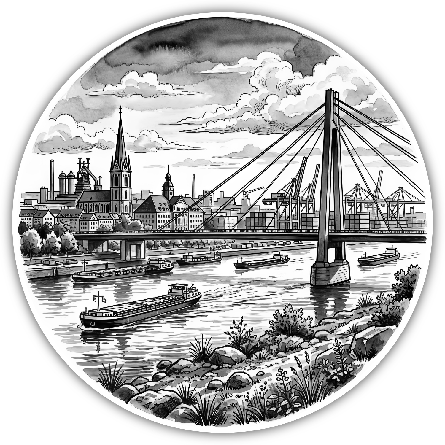Stilisierte Deutschland Skylines Wandtattoos  Modellnummer 007324  