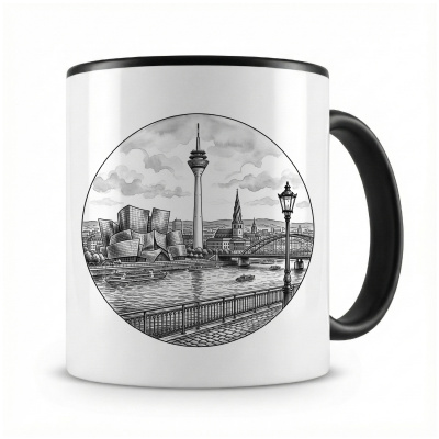 Tasse mit  Stilisierte D�sseldorf Skyline 