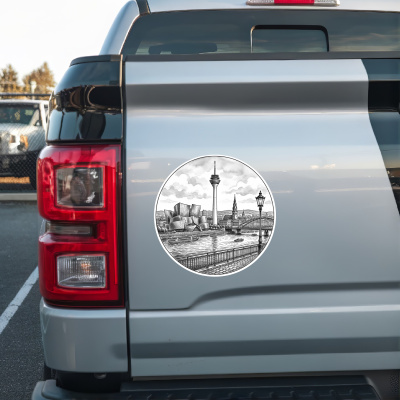 Stilisierte D�sseldorf Skyline Aufkleber - Ansicht 2