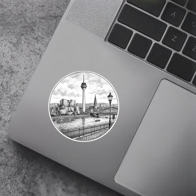 Stilisierte D�sseldorf Skyline Aufkleber - Ansicht 5