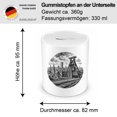 Spardose mit dem Motiv Stilisierte Essen Skyline - Ansicht 2