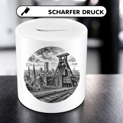 Spardose mit dem Motiv Stilisierte Essen Skyline - Ansicht 5