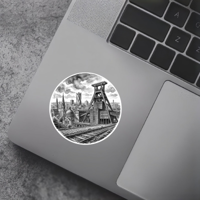 Stilisierte Essen Skyline Aufkleber - Ansicht 5