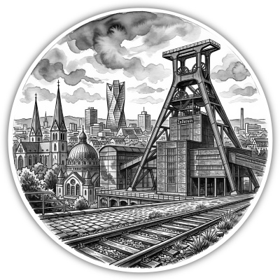 Stilisierte Essen Skyline Aufkleber