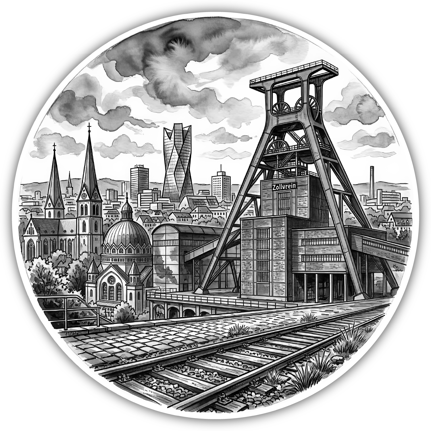 Stilisierte Deutschland Skylines Wandtattoos  Modellnummer 007326  