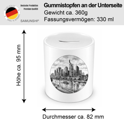 Spardose mit dem Motiv Stilisierte Frankfurt am Main Skyline - Ansicht 2