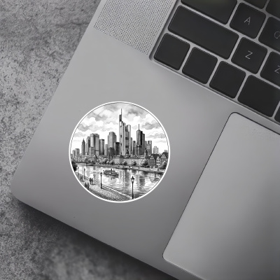 Stilisierte Frankfurt am Main Skyline Aufkleber - Ansicht 5