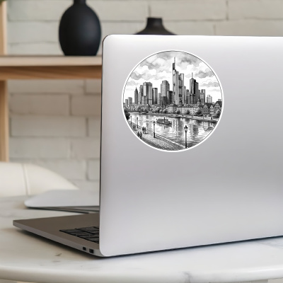 Stilisierte Frankfurt am Main Skyline Aufkleber - Ansicht 8