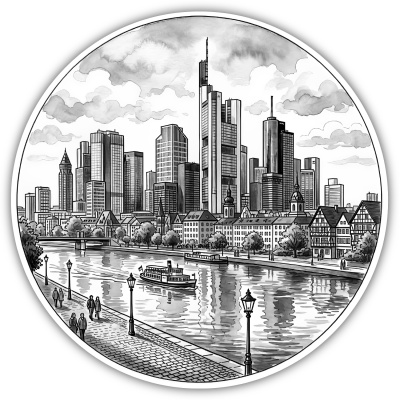 Wandtattoo  Stilisierte Frankfurt am Main Skyline 