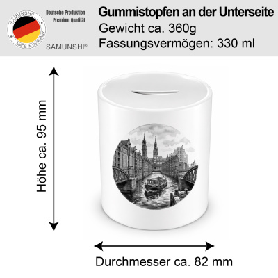Spardose mit dem Motiv Stilisierte Hamburg Skyline - Ansicht 2