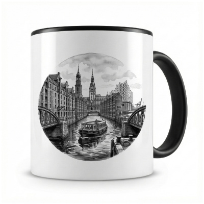 Tasse mit  Stilisierte Hamburg Skyline 