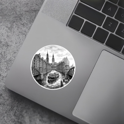 Stilisierte Hamburg Skyline Aufkleber - Ansicht 5