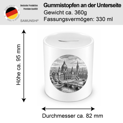 Spardose mit dem Motiv Stilisierte Hannover Skyline - Ansicht 2