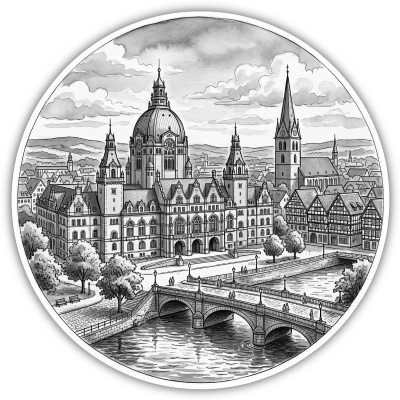 Stilisierte Hannover Skyline Aufkleber