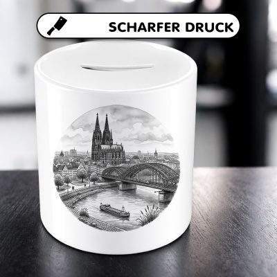 Spardose mit dem Motiv Stilisierte K�ln Skyline - Ansicht 5