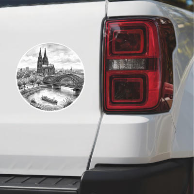 Stilisierte K�ln Skyline Aufkleber - Ansicht 2