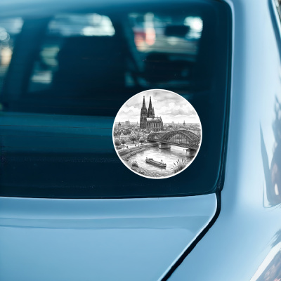 Stilisierte K�ln Skyline Aufkleber - Ansicht 3
