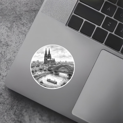 Stilisierte K�ln Skyline Aufkleber - Ansicht 5