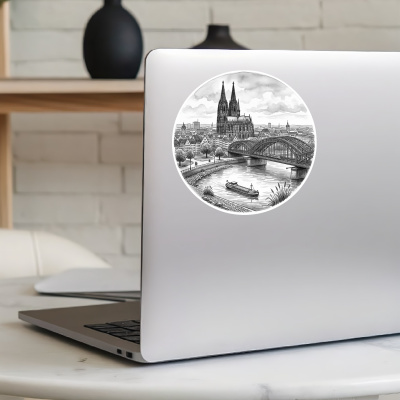 Stilisierte K�ln Skyline Aufkleber - Ansicht 8