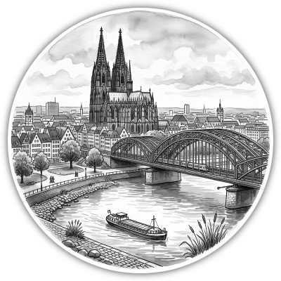 Wandtattoo  Stilisierte K�ln Skyline 