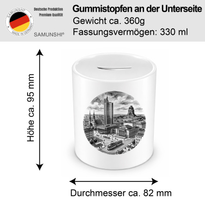Spardose mit dem Motiv Stilisierte Leipzig Skyline - Ansicht 2