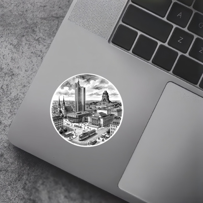 Stilisierte Leipzig Skyline Aufkleber - Ansicht 5