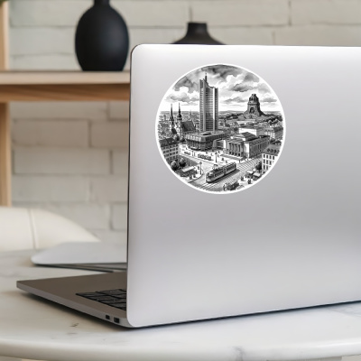 Stilisierte Leipzig Skyline Aufkleber - Ansicht 8