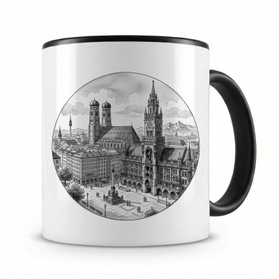 Tasse mit  Stilisierte M�nchen Skyline 
