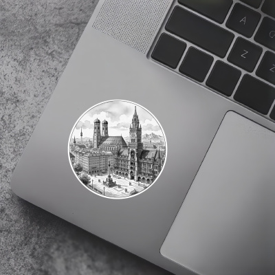 Stilisierte M�nchen Skyline Aufkleber - Ansicht 5