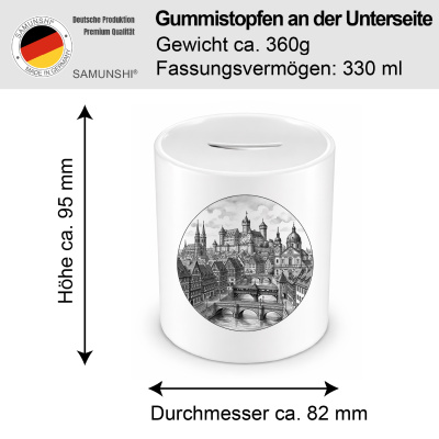 Spardose mit dem Motiv Stilisierte N�rnberg Skyline - Ansicht 2