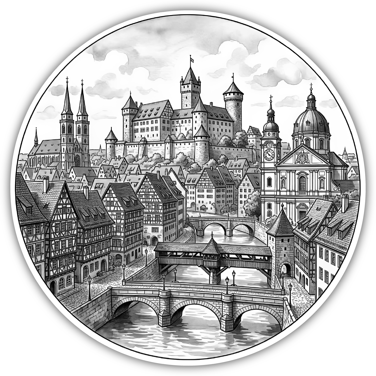 Stilisierte Deutschland Skylines Wandtattoos  Modellnummer 007333  