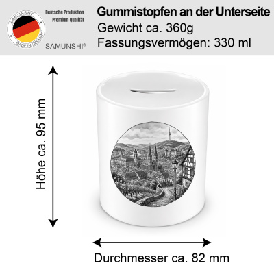 Spardose mit dem Motiv Stilisierte Stuttgart Skyline - Ansicht 2