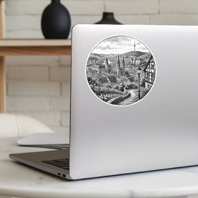 Stilisierte Stuttgart Skyline Aufkleber - Ansicht 8