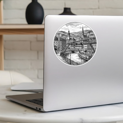 Stilisierte Wuppertal Skyline Aufkleber - Ansicht 8