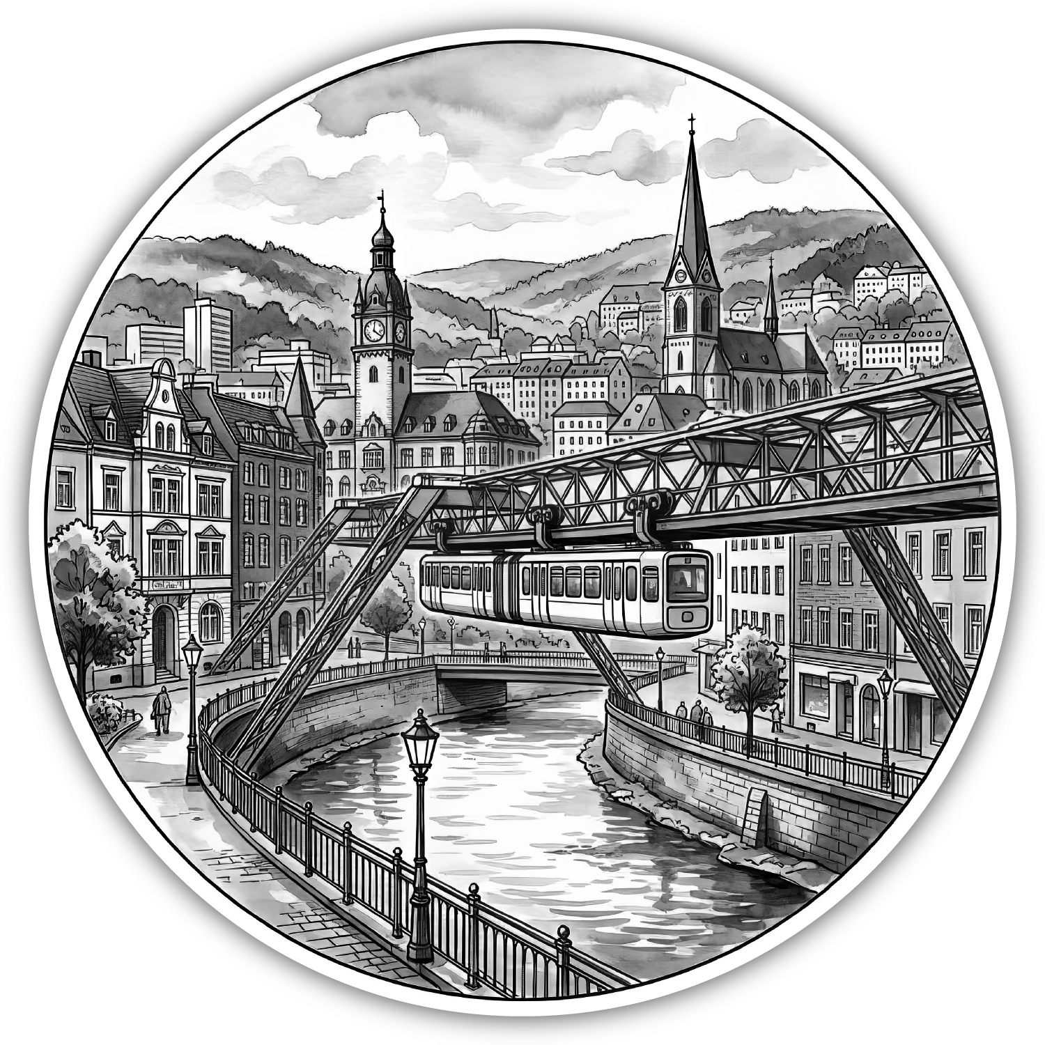 Stilisierte Deutschland Skylines Wandtattoos  Modellnummer 007335  