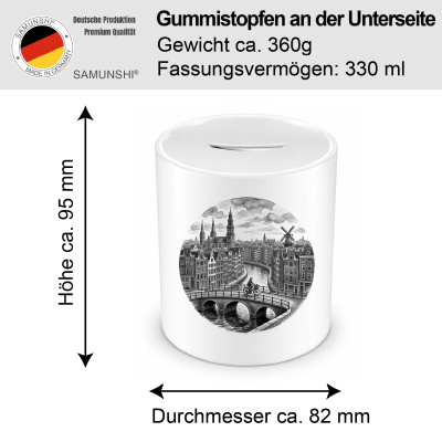 Spardose mit dem Motiv Stilisierte Amsterdam Skyline - Ansicht 2