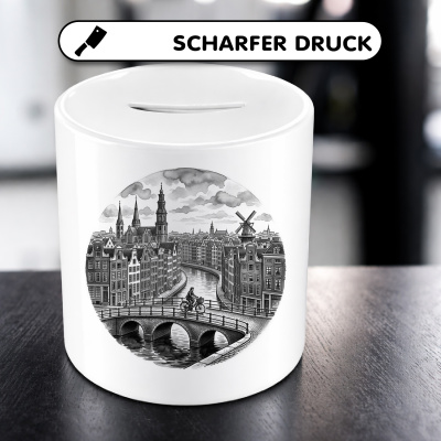 Spardose mit dem Motiv Stilisierte Amsterdam Skyline - Ansicht 5