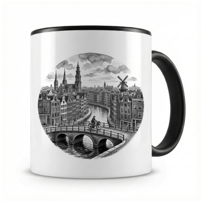 Tasse mit  Stilisierte Amsterdam Skyline 