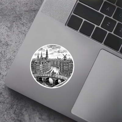 Stilisierte Amsterdam Skyline Aufkleber - Ansicht 5