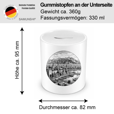 Spardose mit dem Motiv Stilisierte Antalya Skyline - Ansicht 2